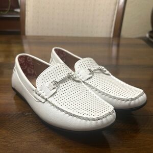 Stacy Adams Kids White Moccasins